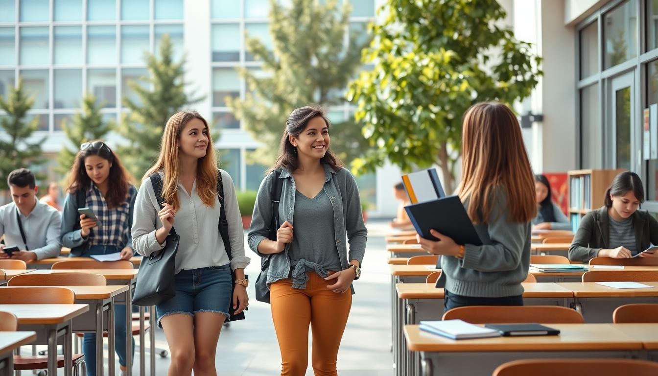 Student using learning strategies while studying
